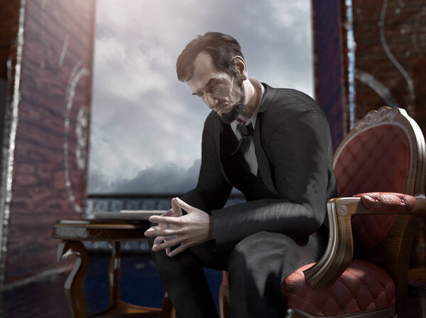 Abraham Lincoln American statesman, 16th President of the United States and first Republican party render 3d