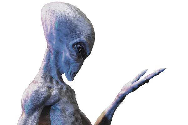 Grijze Alien Renderen — Stockfoto