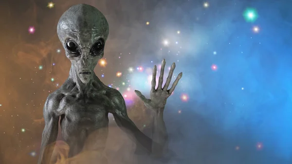 Серый Инопланетянин Рендеринг — стоковое фото