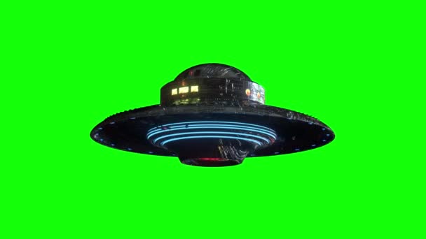 Ufo Flyver Grøn Baggrund Gør – Stock-video