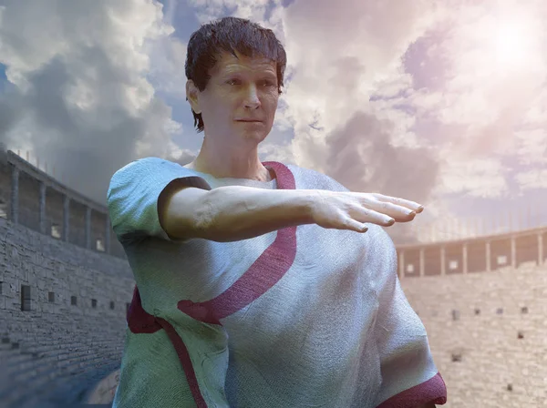 Porträtt Antika Romerska Riket Imperator Gaius Iulius Caesar Render — Stockfoto