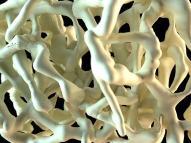 Osteoporoz kemik 3d render içine bakmak