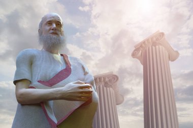 ancient Greek philosopher 3d render clipart