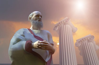 ancient Greek philosopher 3d render clipart