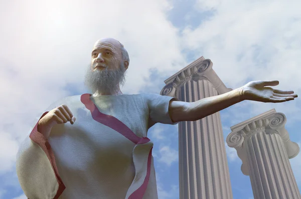 古代ギリシャの哲学者3Dレンダリング — ストック写真