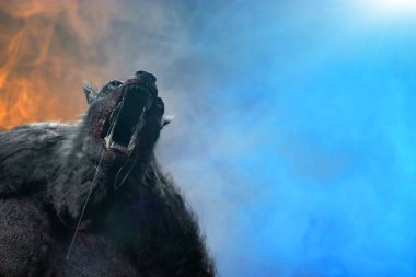 Halloween kurt adam arka plan 3d render