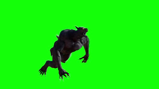 Werwolf Auf Grünem Hintergrund Renderer — Stockvideo