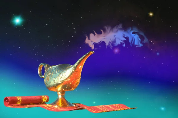 Aladdin Giallo Lampada Ferro Render — Foto Stock