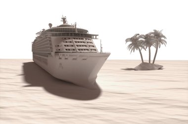 Gezi gemisi modelinin konsept sanatı, 3D render