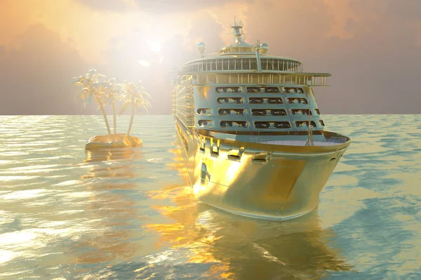Concept art of cruise ship model, render 3D