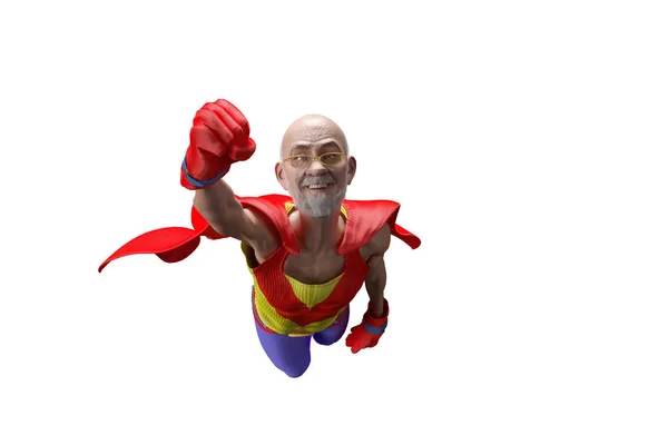 Ρετρό Στυλ Κόμικς Superhero Γέρος Δείχνει Είναι Δύναμη Δύναμη Toon — Φωτογραφία Αρχείου