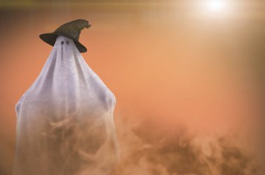funny Ghost on Halloween 3D render clipart