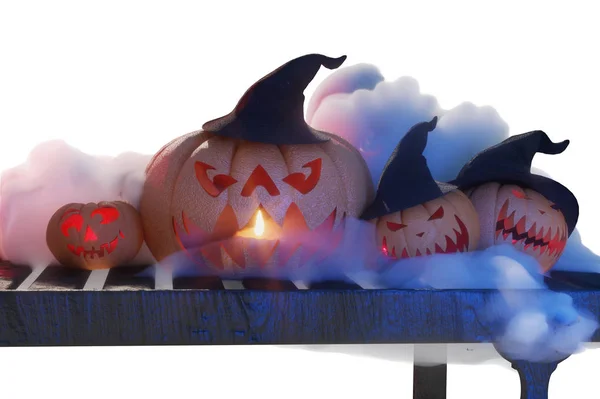 Calabazas Halloween Con Copyspace Vacaciones Fondo Render — Foto de Stock