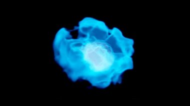 Renkli şok dalgaları VFX elementleri, grafiksel elementler. Işık huzmesi, bulutlarda parlıyor, toz 3D 4K animasyon döngüsü