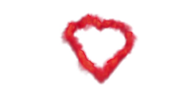 ビデオにオーバーレイのための燃える心のバレンタインデーのアニメーションフレーム 心の愛のフレームを迎える ボケの祭りの国境の装飾 — ストック動画