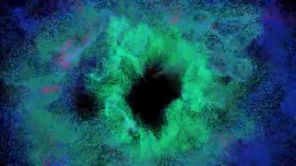 Renkli Duman Tozu Patlaması Parçacık Sıvısı Mürekkep Parçacıkları Hareketi — Stok video