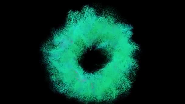 五彩缤纷的火药爆炸粒子液体墨水粒子运动 — 图库视频影像