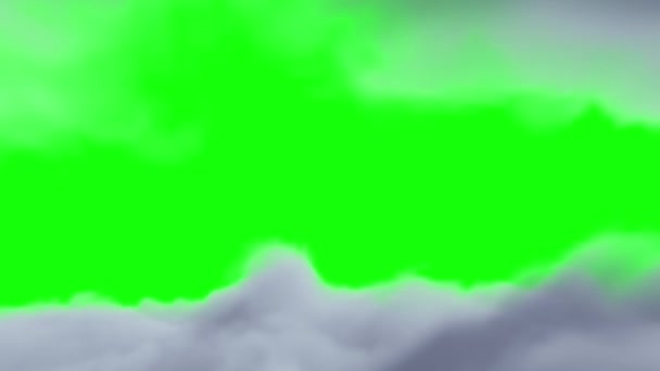 Kümülüs Bulutları Arasında Uçmak Arka Planda Yeşil Ekran Arkaplanındaki Canlandırma — Stok video