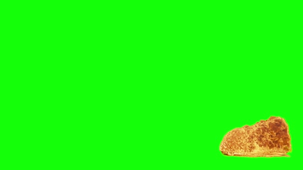 explosion bombe feu effet sur fond vert animation 3d