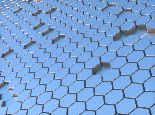 Абстрактний Фон Гексагонами Футуристичні Технології Мозаїка Медоносних Комах Візуалізація — стокове фото
