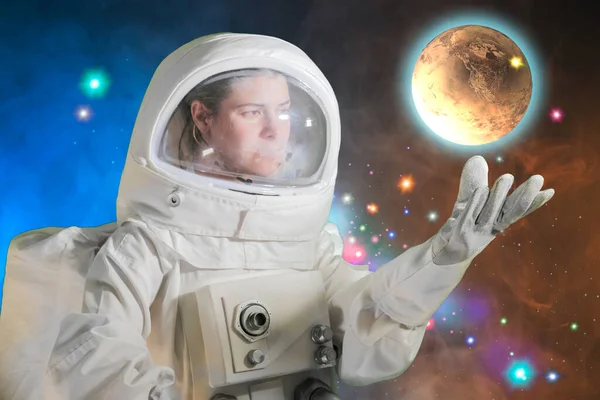 Spaceman His Mission Mixed Media — Stock Photo, Image