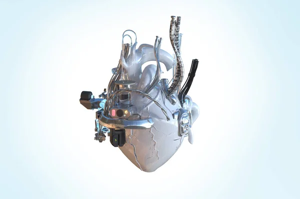 Coração Artificial Robótico Ficção Científica Renderização — Fotografia de Stock