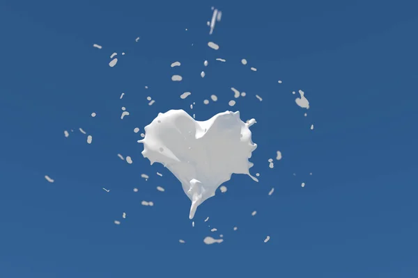 Сливки Молочное Сердце Крупным Планом — стоковое фото