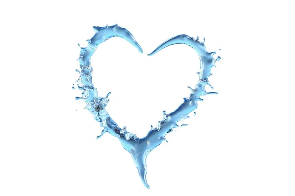 Corazón Salpicaduras Agua Cerca —  Fotos de Stock