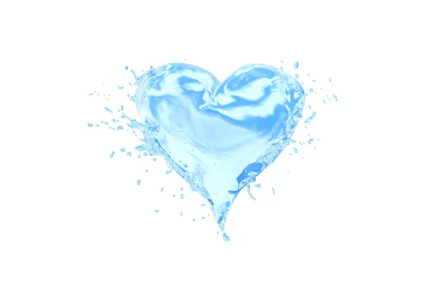 Heart Water Splashes Close — Stock Photo, Image