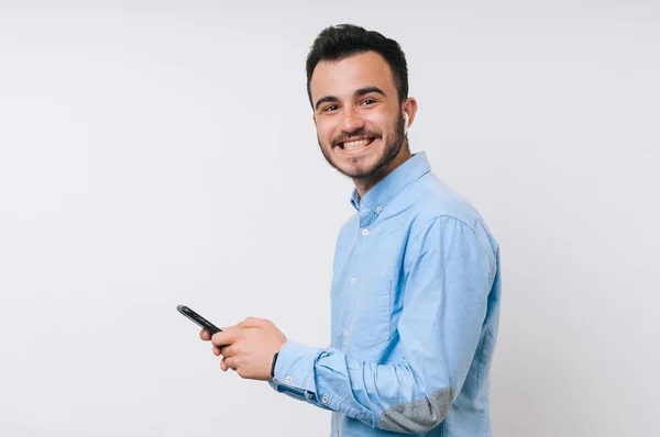 Verry Joven Alegre Sobre Fondo Blanco — Foto de Stock