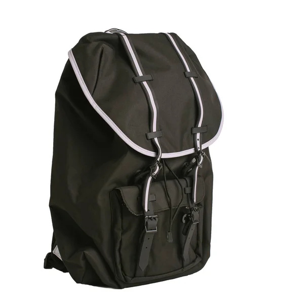 Image Black Backpack Side View Bag White Background — Stock Photo, Image