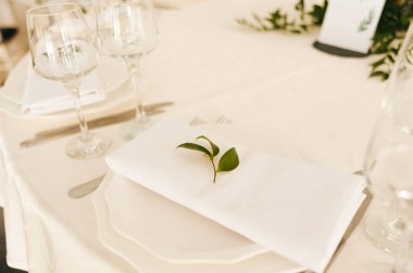 Masada parti için hazır temiz, parlak gözlük, plaka yakın