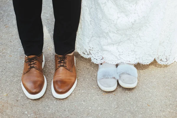 Взуття Деталі Нареченого Нареченого Весільна Церемонія — стокове фото