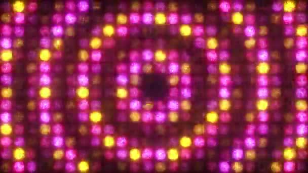 Kreisförmige Pulsierung einer gelben Rosenwand aus Licht — Stockvideo
