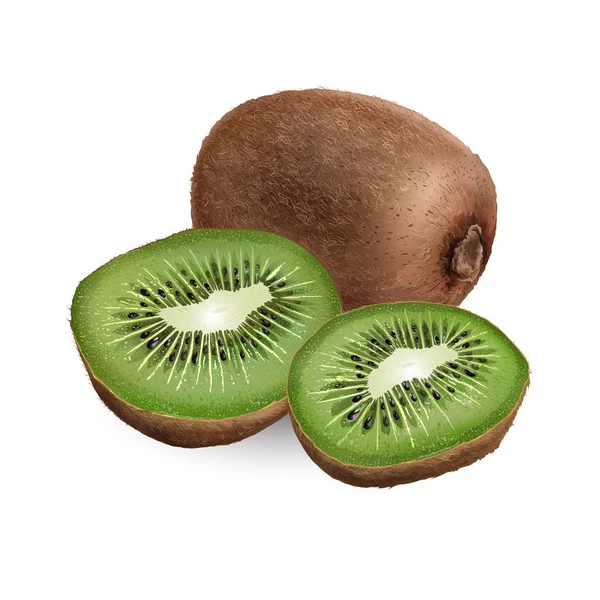 Kiwi auf weißem Hintergrund — Stockfoto