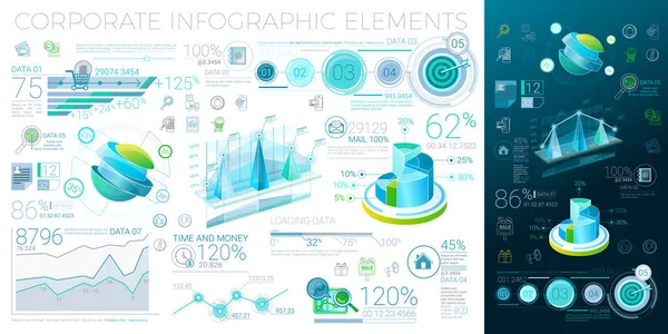 Elementos Infográficos Corporativos — Vector de stock