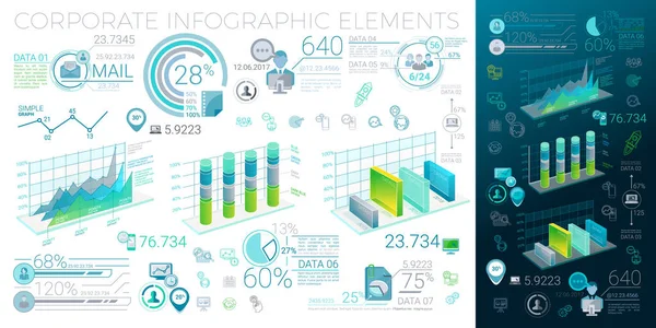 Elementos Infográficos Corporativos — Vector de stock