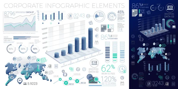 Elementos Infográficos Corporativos — Vector de stock