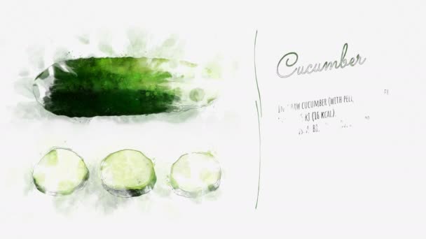 En animerad kort om gurka — Stockvideo