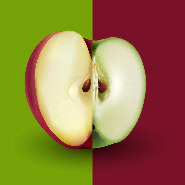 Manzanas verdes y rojas — Archivo Imágenes Vectoriales