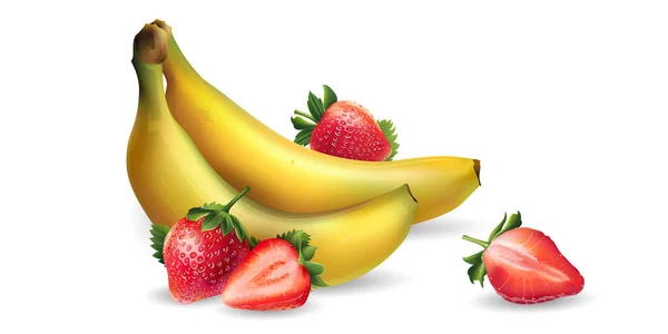 Banane et fraise — Photo