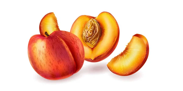 Peach on white background — Stock Photo, Image