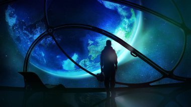 Astronot globe adlı görünüyor