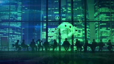 Office masa başında oturan iş takım