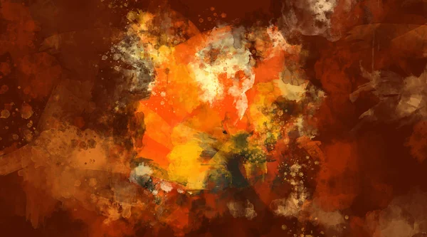 Абстрактний помаранчевий і коричневий акварельний фон — стокове фото