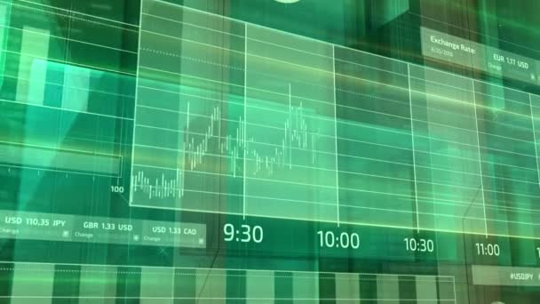 Volar a través de datos empresariales abstractos — Vídeo de stock