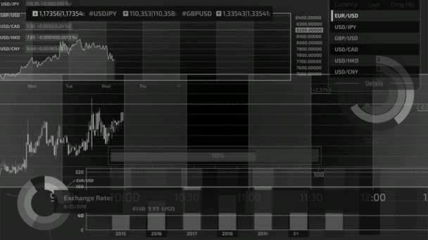 Инфографика о торгах на бирже на альфа-канале — стоковое видео