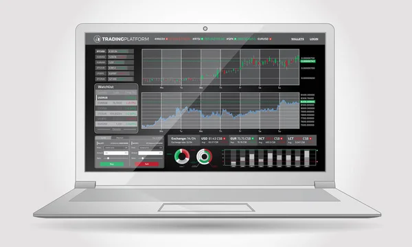 Trading Platform Interface med Infographic element — Stock vektor