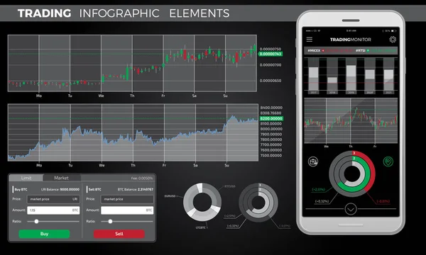 Elementos Infográficos de Negociação —  Vetores de Stock