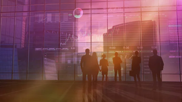 A group of traders monitors the state of the stock exchange — Stock Photo, Image